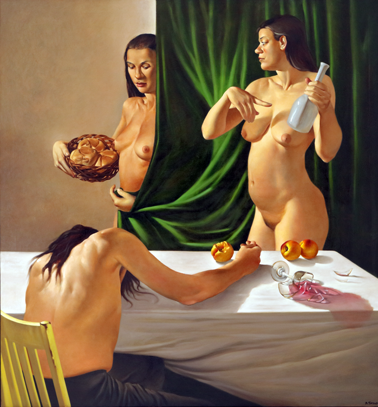 LOT AND DAUGHTERS | Oil on Canvas | 66" x 62" | Artist Collection